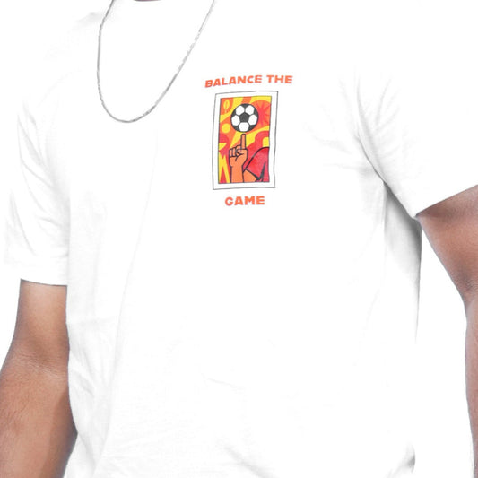 Balance the Game | White Regular Graphic Tee