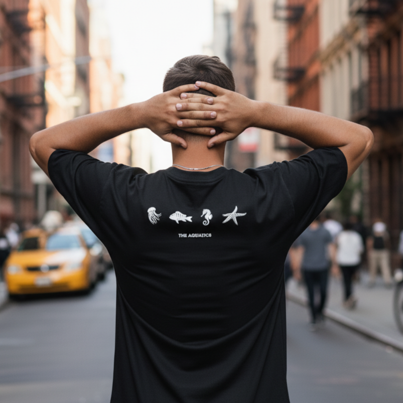 Beneath the Waves | Black Graphic Tee