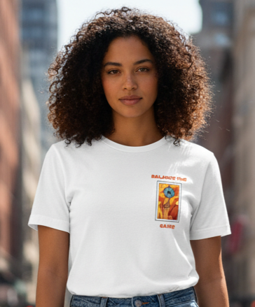 Balance the Game | White Regular Graphic Tee