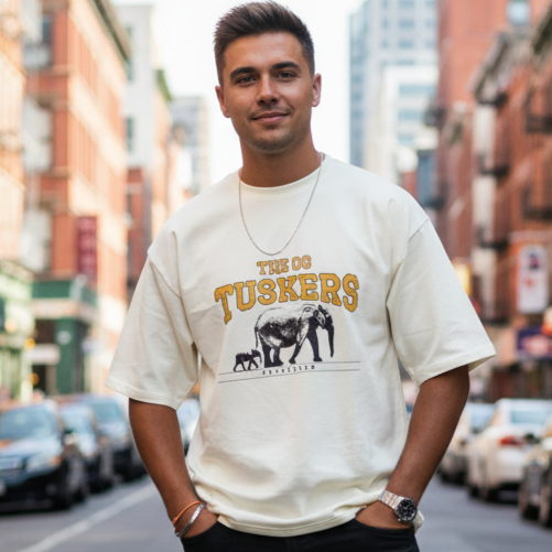The OG Tuskers | Super Oversized Beige Tee