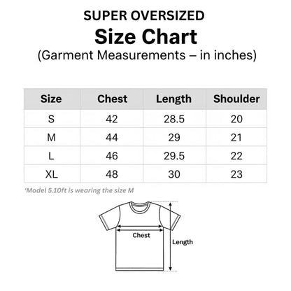 Hue-Mens | Signature Super Oversized Black Tee