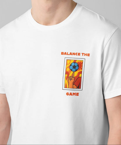 Balance the Game | White Regular Graphic Tee