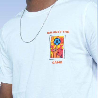 Balance the Game | White Regular Graphic Tee