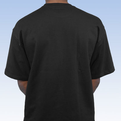Hue-Mens | Signature Super Oversized Black Tee