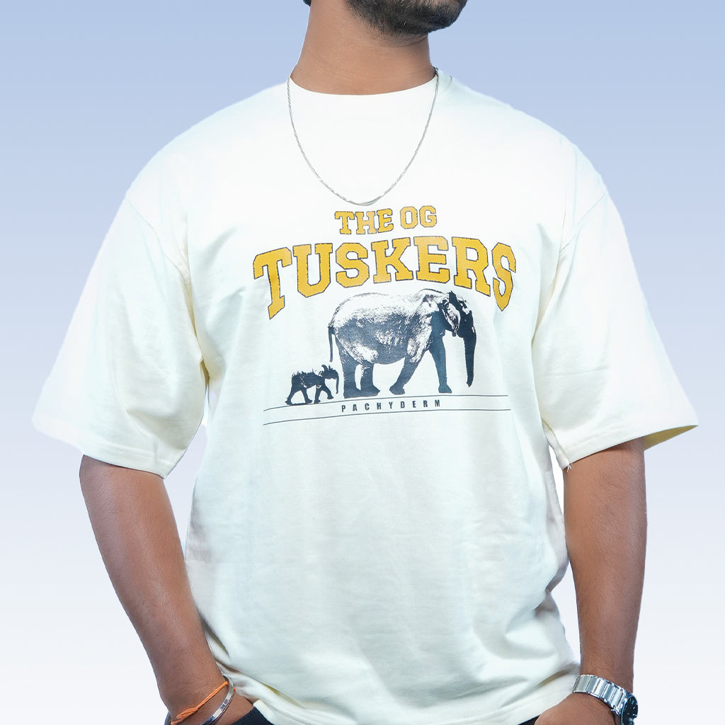 The OG Tuskers | Super Oversized Beige Tee